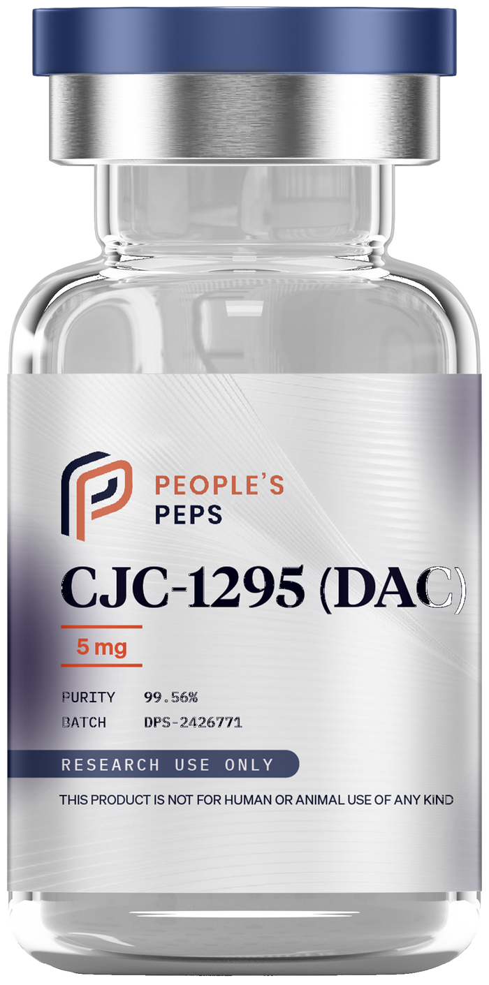 People's Peps CJC-1295 (DAC) 5 mg research vial, purity 99.56%, batch DPS-2426771