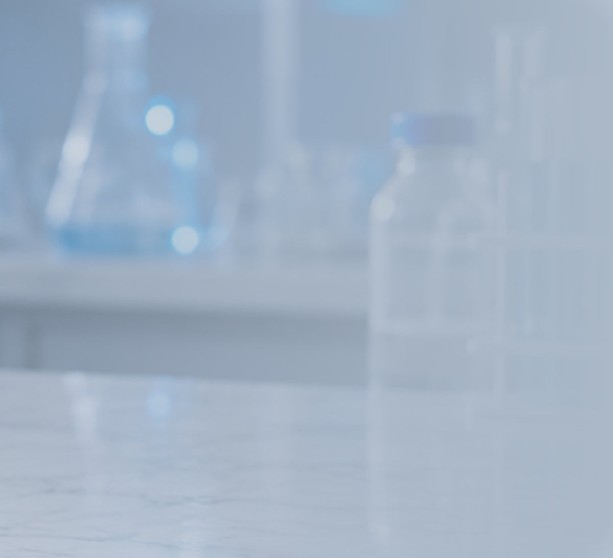 Laboratory bench with glassware
